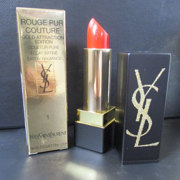 YSL YVES SAINT LAURENT ROGUE PUR COUTURE GOLD ATTRACTION EDITION LIPSTICK NEW - Picture 1 of 1